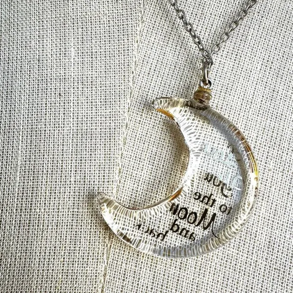 "Love You to the Moon and back” moon pendant necklace - Image 3