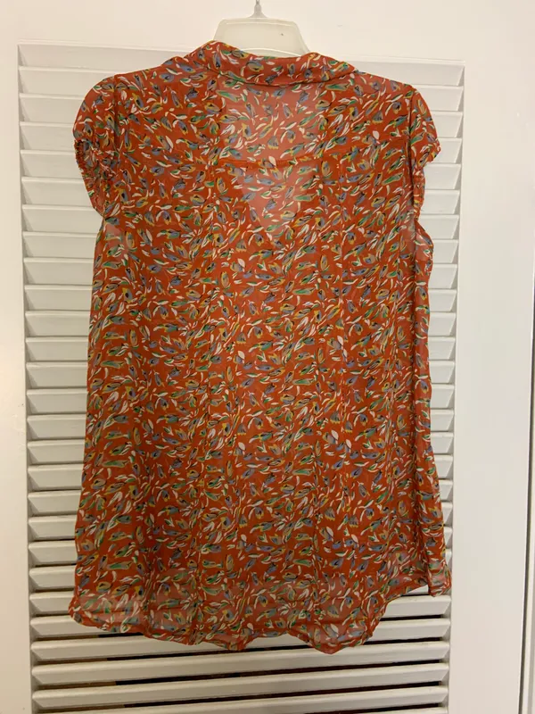 Ceres Large floral Sheer Button Up Blouse - Image 2