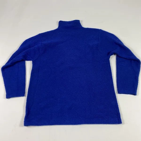 Vintage Saks Fifth Avenue Sweater Womens Large Blue Mock Neck Hong Kong 90s - Image 6