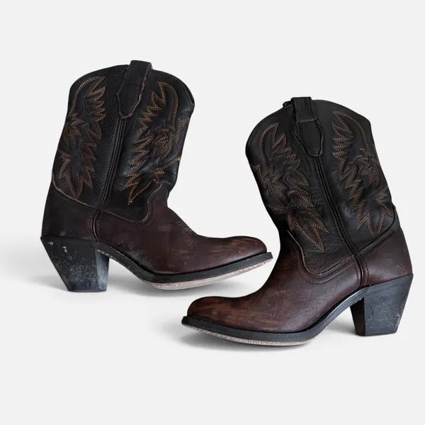 Brown Leather Western Cowgirl Masterson RB7467 Cowboy Boots Womens 8M - Image 2
