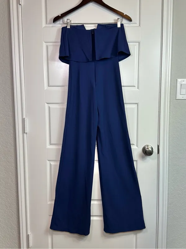 Lulus Women’s Power of Love Navy Blue Strapless Stretch Knit Jumpsuit Size XS - Image 5