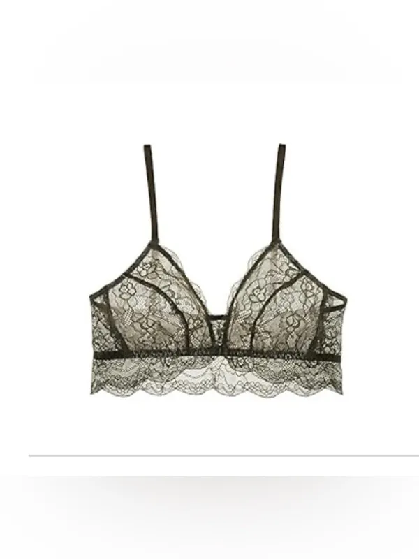 2 Sheer Lace Bralettes in Lilac and Green - Image 2