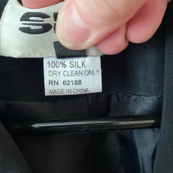 SILX 6 Black Silk Double Breasted Blazer Jacket Vintage 90s minimalist - Image 5