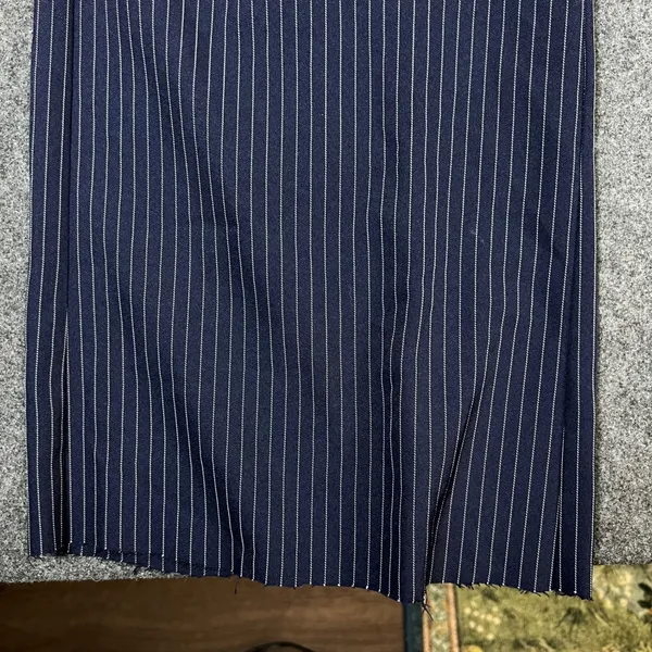 Princess Polly Navy Blue Pinstripe Wide Leg Trousers High Waist Size US 4 - Image 3