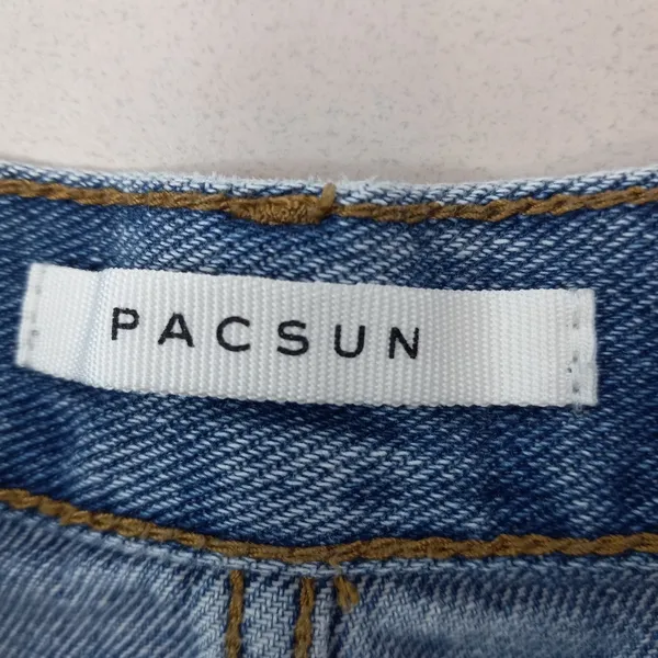 PacSun 25 Vintage High Rise Denim Raw Hem Distressed Shorty Shorts - Image 7