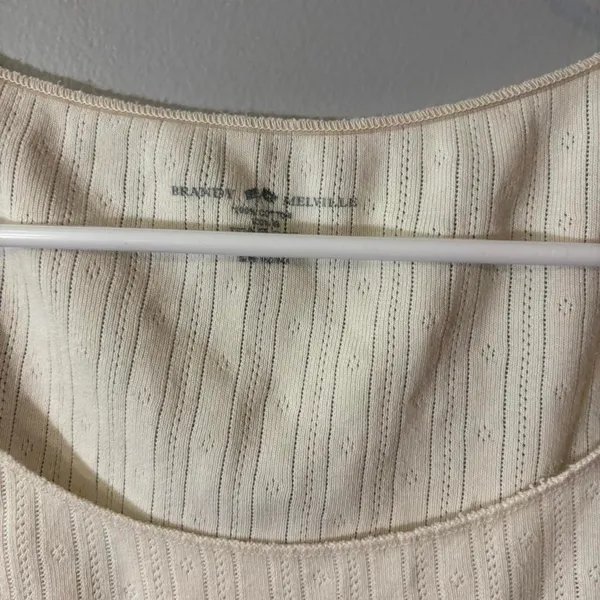 brandy melville cream long sleeve crop top - Image 2