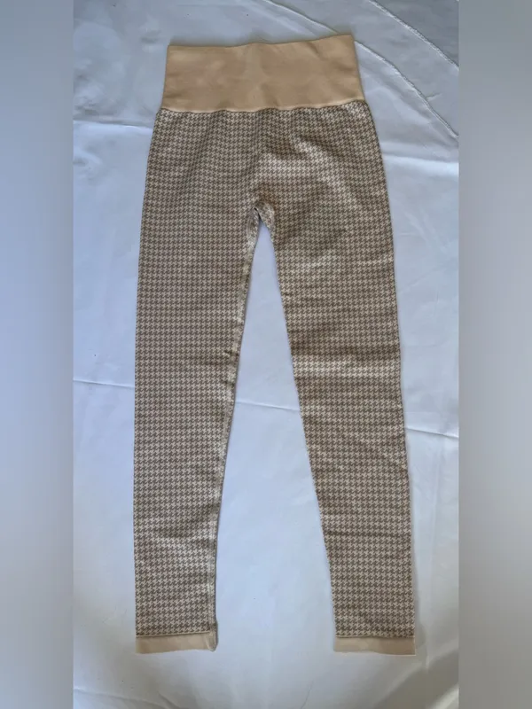 Varley Pink and Purple Hobart Houndstooth Ribbed Seamless Leggings Size L/XL - Image 5