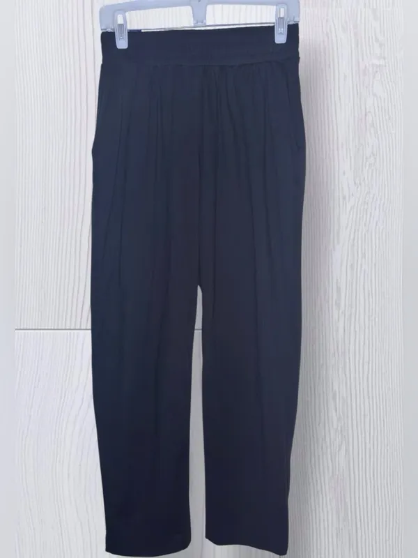 YOGALICIOUS Black Casual Wide Leg Lounge Pants | High Smocked Waist - Image 3