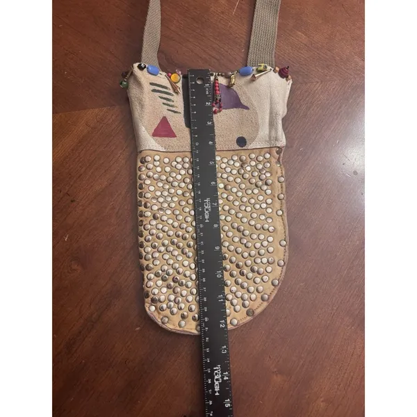 Ladies STUDDED HAND TOOLED Crossbody Bag Southwest Western - Image 6