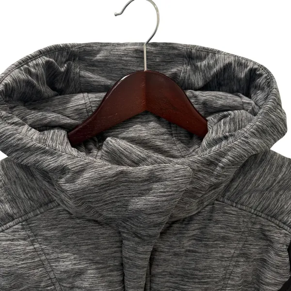 The North Face Womens Medium Gray Quilted Hybrid Softshell Fleece Hooded Jacket - Image 7