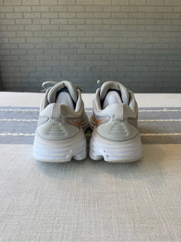 Hoka Bondi 8 Running Shoes Grey Peach Women’s Size 9 - Image 5