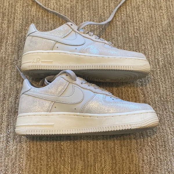 Nike Women's Air Force 1 '07 Prem Pure Platinum Glitter - Image 5