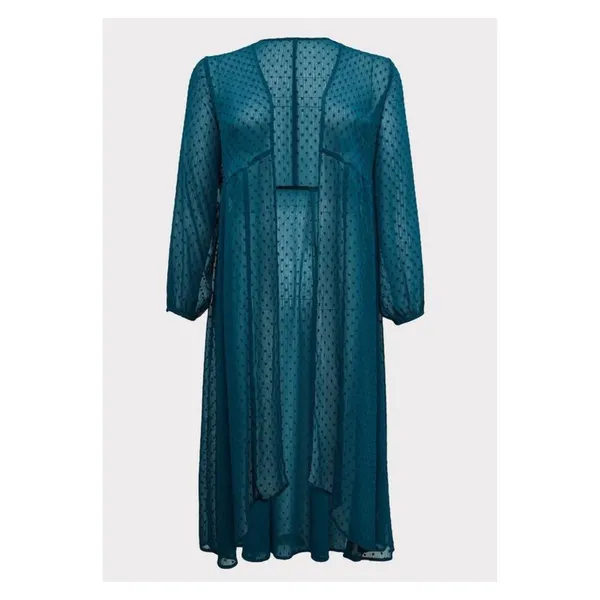 Torrid Teal Green Clip Dot Chiffon Kimono Sz.0 - Image 4
