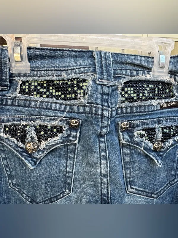 Y💐Miss Me Blue Embellished Wide Leg Jeans - Image 3