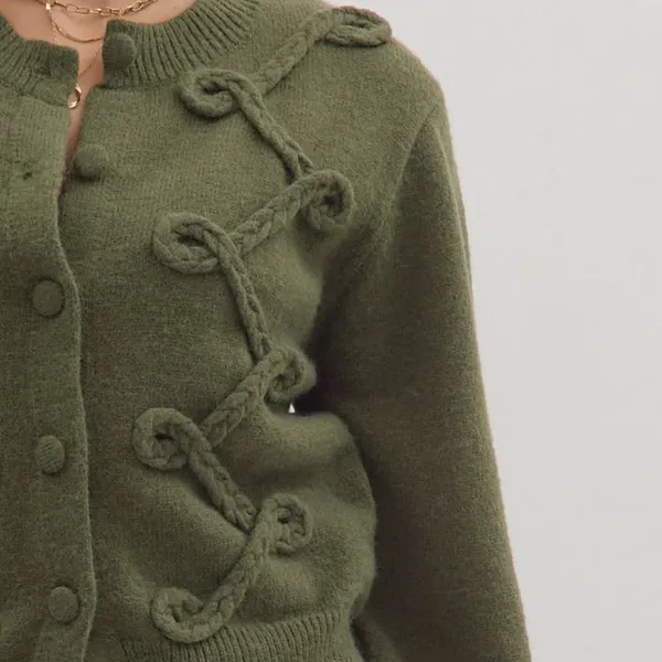 Entro Looped Trim Knit Cardigan - Image 4