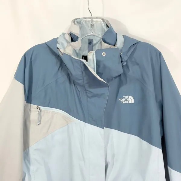 The North Face XL Jacket Colorblock Windbreaker Hooded Blue‎ Hiking Coat C - Image 13