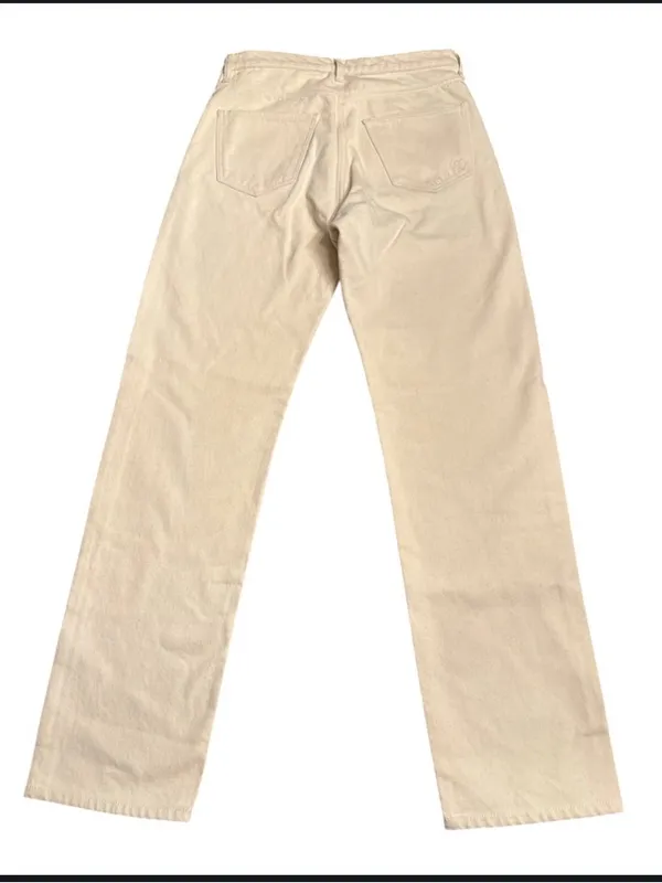 Djerf Avenue Relaxed Jeans 100% Organic cotton button fly cream Size 25 NWOT - Image 5