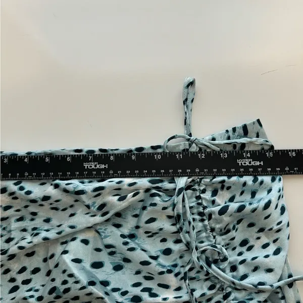 CIDER Blue Spot Leopard Print Drawstring Split Maxi Skirt‎ Large - Image 7