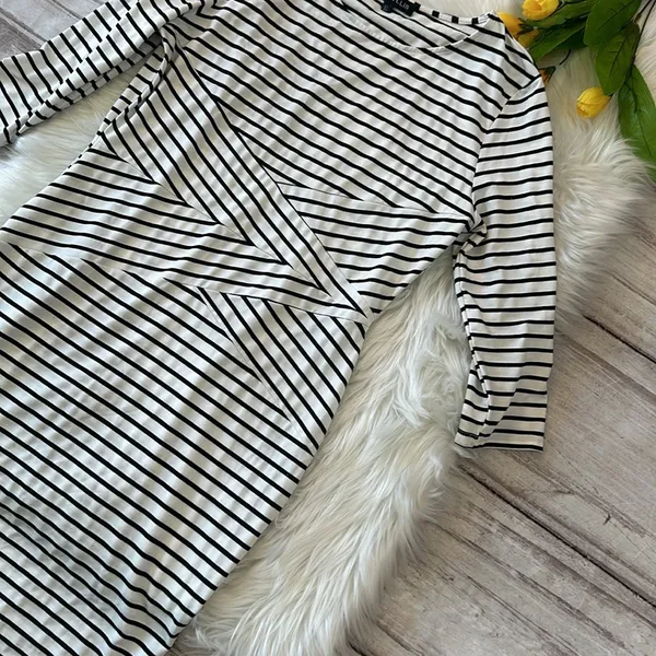 Women 3/4 Sleeve Striped Work Wear Business Cocktail Pencil Dress Size X-Large - Image 3