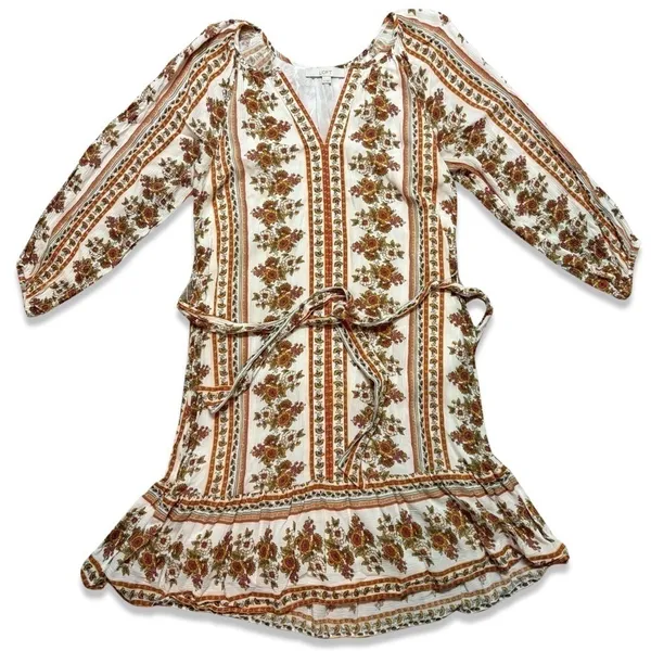 Loft Boho Tie Waist V Neck Floral Shift Dress - Image 7