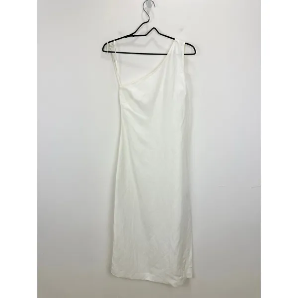 Madewell One Shoulder Midi Dress Linen Blend Lighthouse Minimalist US 00 NWT - Image 5
