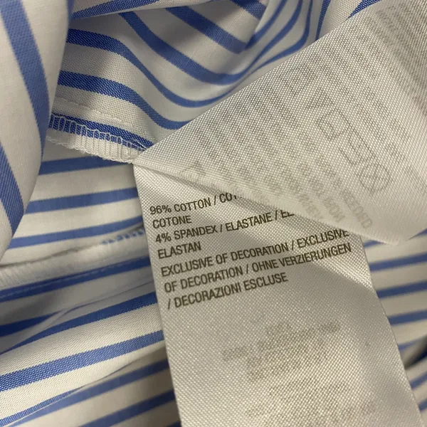 BEAUTIFUL by Lawrence Zarian Shirt Womens Medium Blue Stripe Pearl Button Top - Image 7
