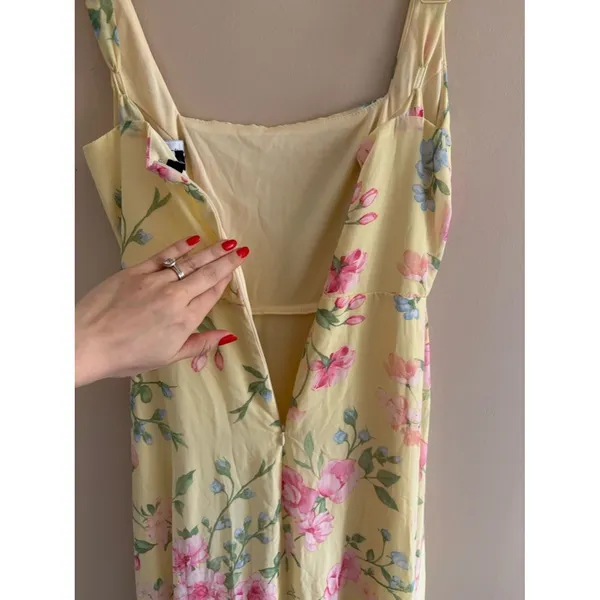 Lulus Remarkable Arrival Yellow Floral Sleeveless Maxi Dress Size XS Feminine - Image 9