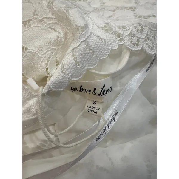 For Love & Lemons White Floral Lace Mini Dress Spaghetti Strap NWT Size Small - Image 7