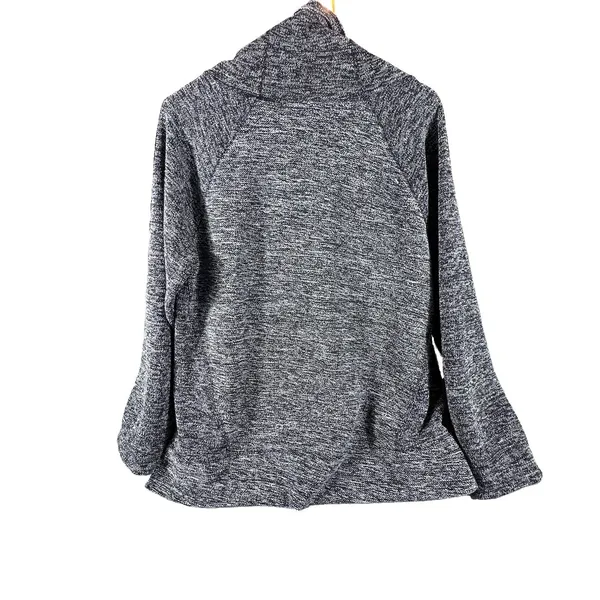 L L Bean Shawl Collar Sweater Womens Large P Gray Marled Pullover Pockets Soft - Image 5