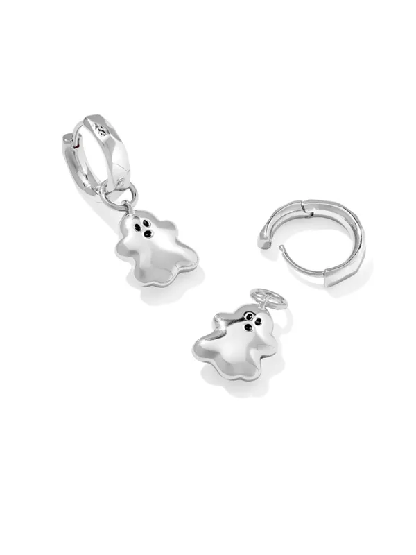 NWT Kendra Scott Ghost Silver Huggie Earrings - Image 3