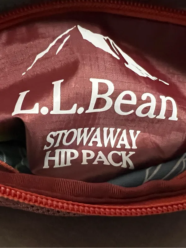 L. L. Bean Stowaway Hip/Waist Fanny Pack Bag Maroon/Orange VGUC - Image 5