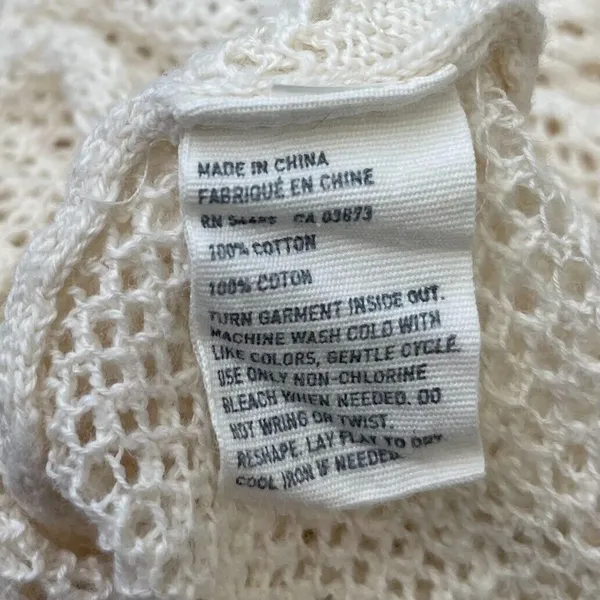 American Eagle Size Small Cream Peplum Sweater Boho Coquette Crochet Romantic - Image 5