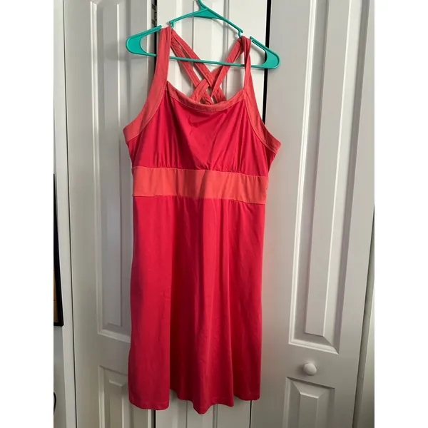 Cabela's Coral Pink Dress XL Sleeveless Athletic‎ Casual Sundress Criss Cross - Image 2