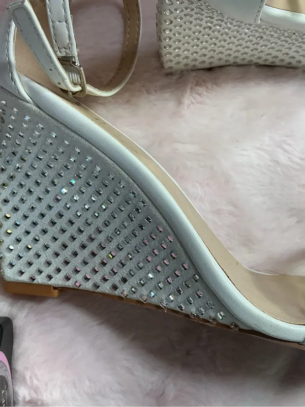 Lulu's White Ankle-Strap Square-Toe Heels b113 - Image 5