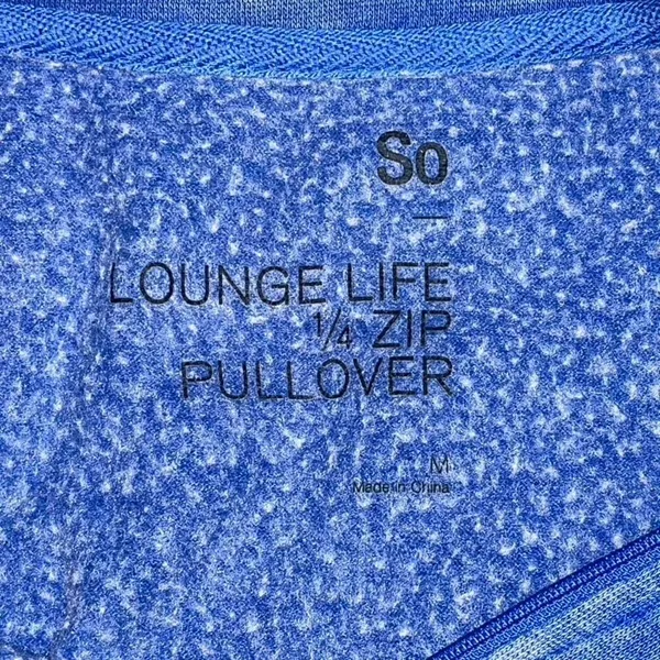 SO Lounge Life | Blue Stonewashed Quarter Zip Sweatshirt | Medium - Image 6