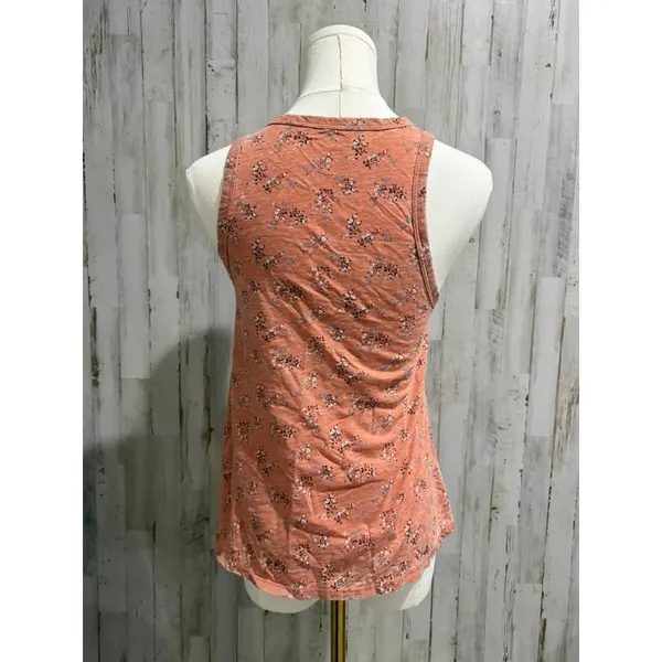 American Eagle Outfitters Tank Top‎ Womens XS Peach Pink Floral Scoop - Image 4
