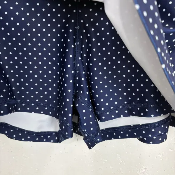 Smith & Quinn Anne Skort Wide Waistband Stretch Navy Blue Polka Dot Size Medium - Image 7