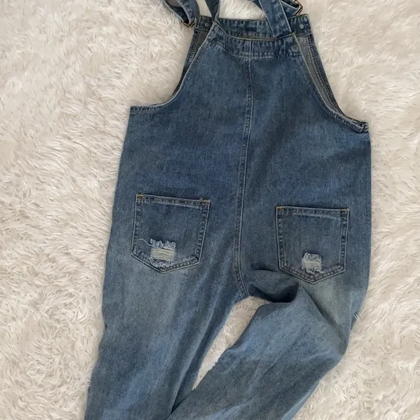 Frontwards backwards medium wash denim overalls Blue Size undefined - Image 6
