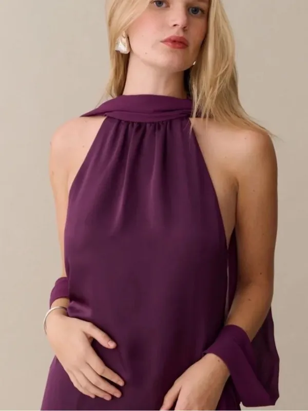 RARE NWT Few Moda Alessia Maxi Dress size XL Grape Purple o.p.t - Image 2