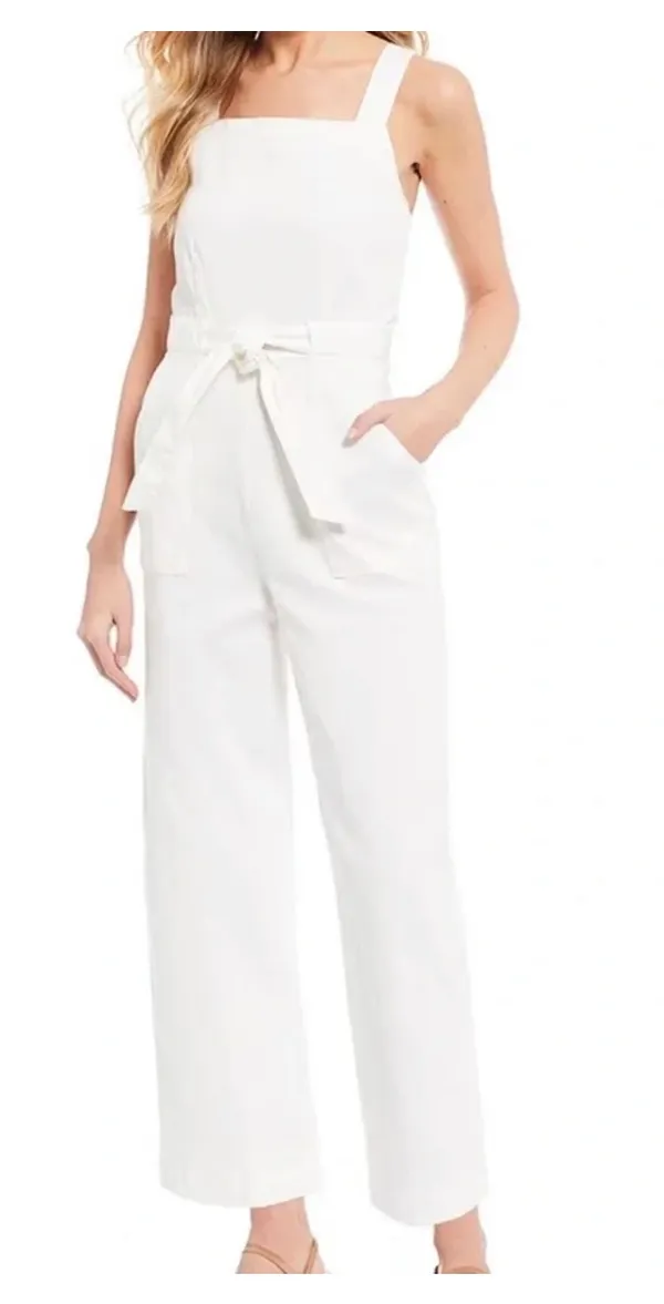 Copper Key White Jean Jumpsuit  - Image 3