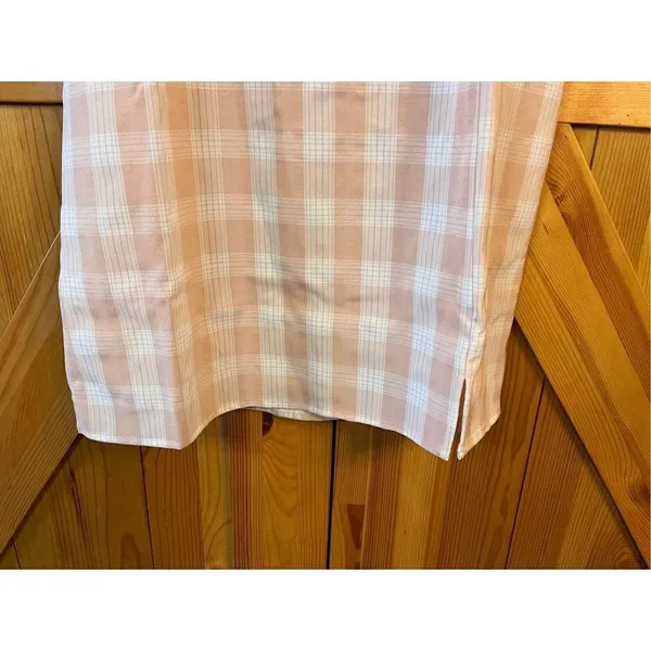 BP Nordstrom Dress Size Medium Mini Pink Plaid Spaghetti Strap Slit NWOT (2930) - Image 3