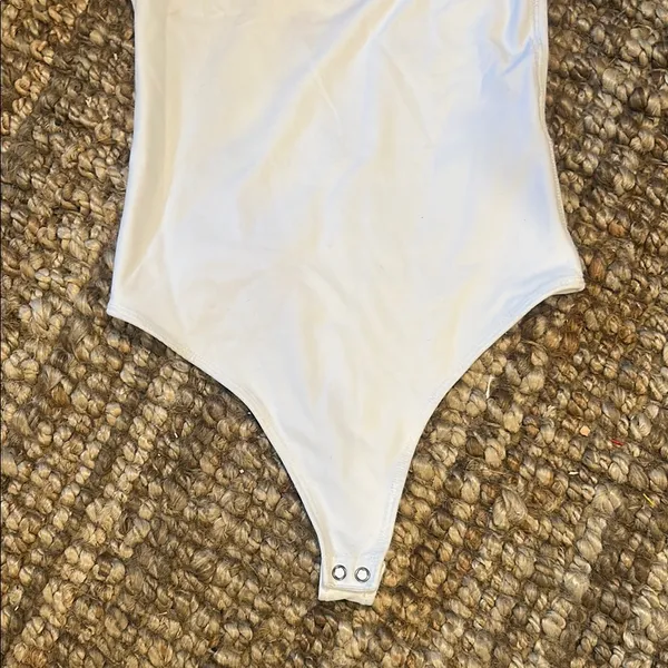 Abercrombie & Fitch Soft A&F Collection White Asymmetrical Bodysuit - Image 4