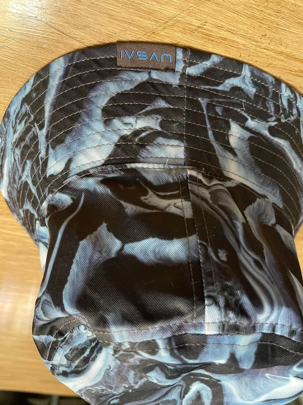 Swirl Pattern Bucket Hat in Blue and Black - Image 9