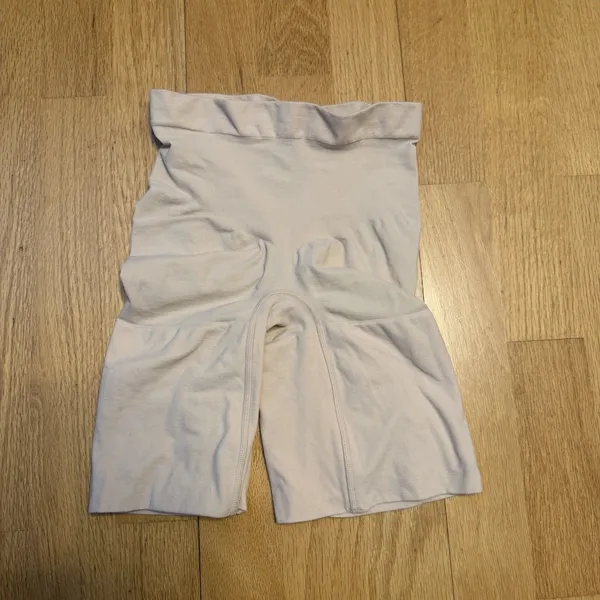 SPANX Power Shorts Beige M GUC Shapewear High Waisted Compression Tummy Control - Image 2