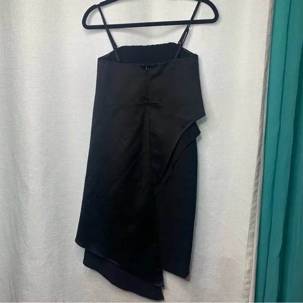 Elliatt black strapless satin candid midi dress XS party cocktail‎ wedding guest - Image 5
