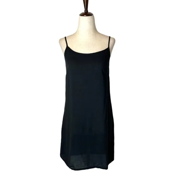 Comptoir Des Cotonniers Black Scoop Neck Mini Slip Dress Size 4‎ - Image 2