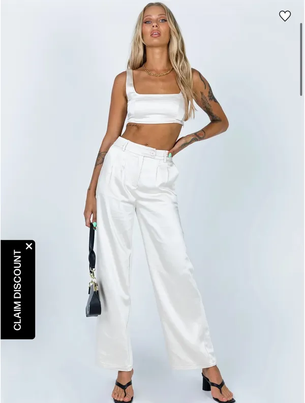 Princess Polly Huxley Set Champagne Satin Two-Piece - Image 3