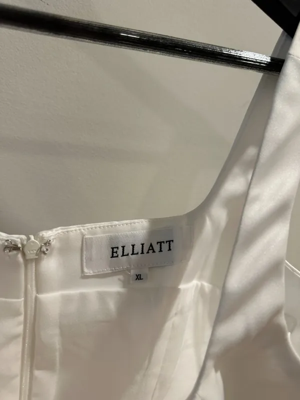 ELLIATT Amelie Square Neck Duchesse Satin Cocktail Minidress in Ivory X-Large - Image 5