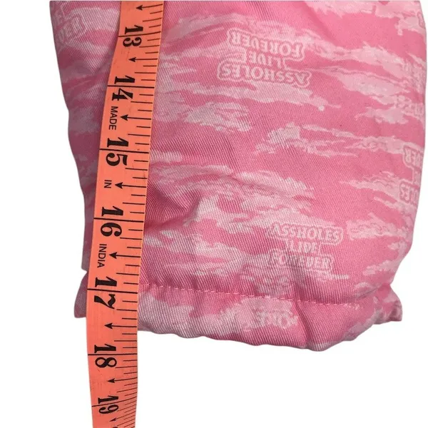 ASSHOLES LIVE FOREVER Tiger Camo Embroidery Puffer Jacket Sz M Pink Rare City - Image 14
