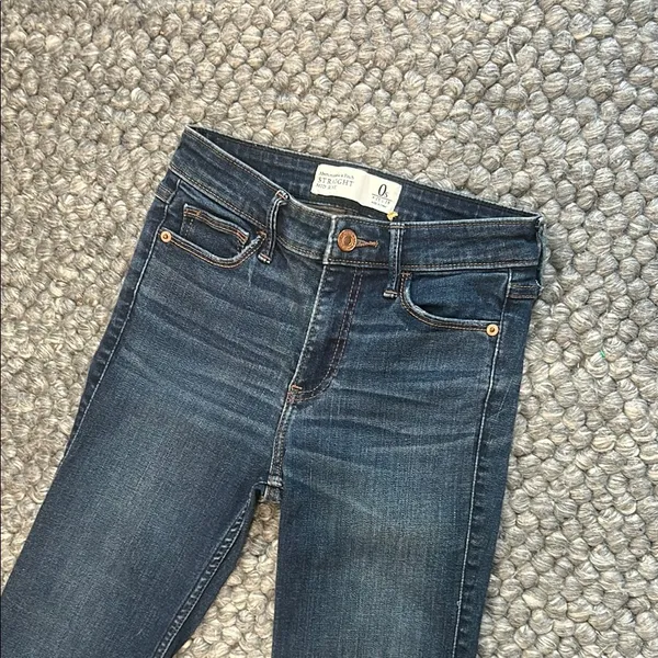 Abercrombie & Fitch Straight Mid Rise Blue Denim Jean Size 25 - Image 5